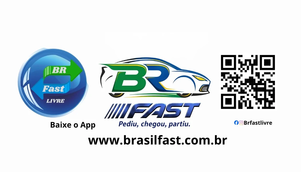 Arte BRFAST com QR Code e chamada para baixar o aplicativo